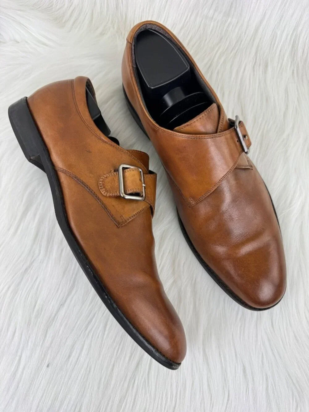 Joseph Abboud Dixon Single Monk Strap Dress Shoes Loafers Sz US 9.5 Light Brown